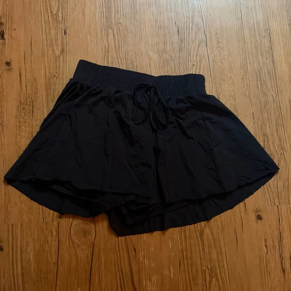 Free People AS Revival black shorts with drawstring waist #activewear #athletic